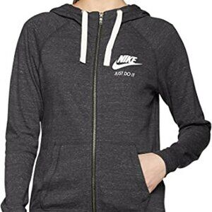 Nike Heather Black Just Do It, Gym Full Zip Hoodie